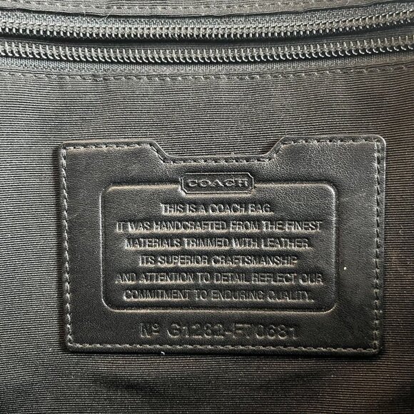 COACH VARICK Brown Nylon Briefcase Messenger Travel Bag Leather Trim F70681 VGUC - Picture 10 of 10